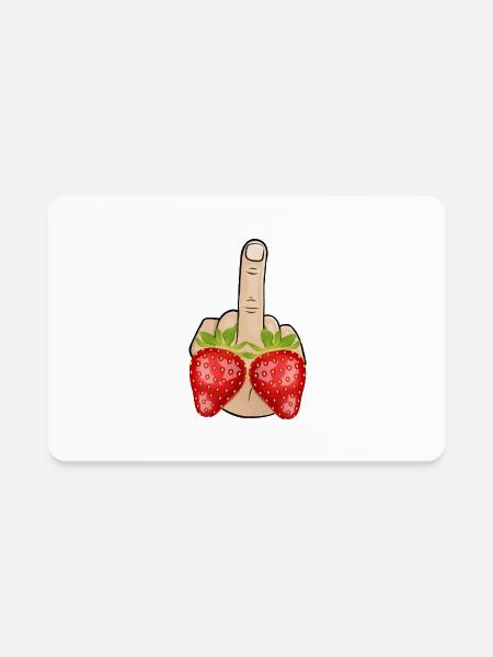 Stinky finger Fuck you Strawberry Berry - Rectangle Magnet - white - Front