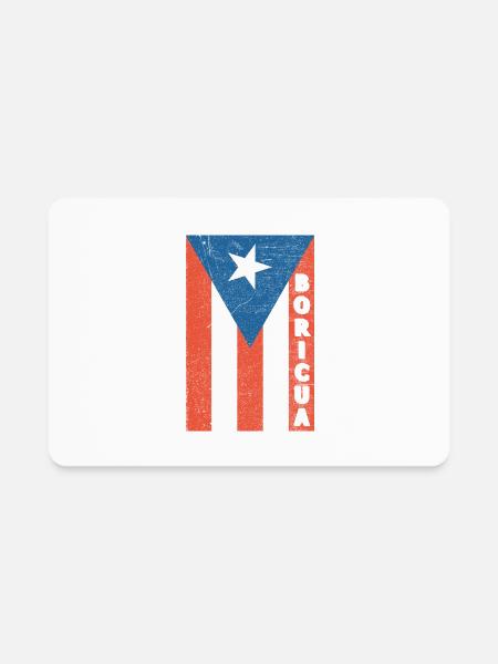 Puerto Rico PR flag Puerto Rican Birthday Heritage - Rectangle Magnet - white - Front