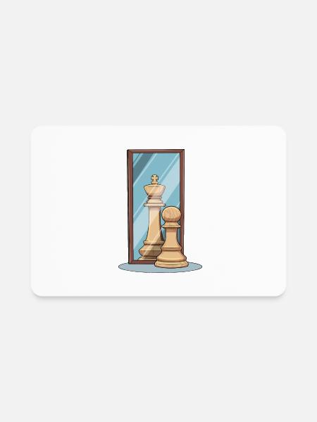 Chess Mirror for a Chess player chess player - Rectangle Magnet - white - Front