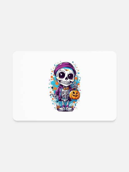 Halloween fantasy skeleton - Rectangle Magnet - white - Front