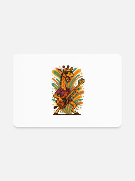 A funk bassist giraffe - Rectangle Magnet - white - Front