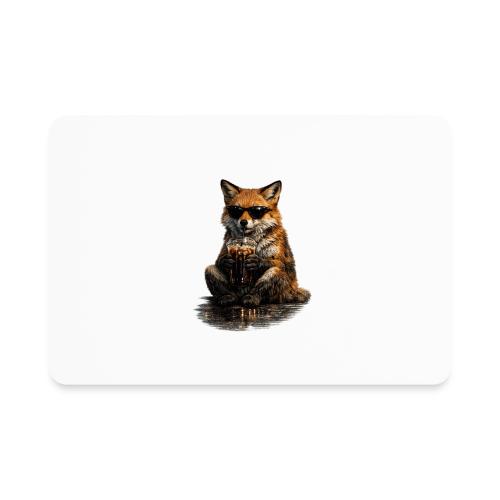 Cool Red Fox Wearing Sunglasses Drinking Coffee - Rectangle Magnet