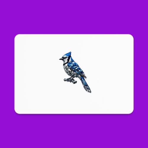 Silver Blue Jay on Perch - Rectangle Magnet