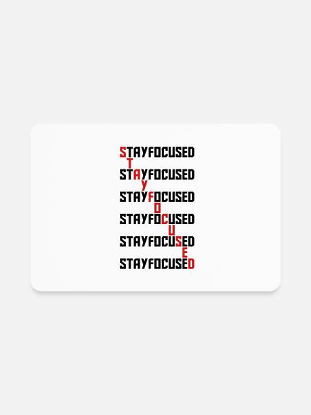 stay focused focused text attentive cool symbol de - Rectangle Magnet - white - Front
