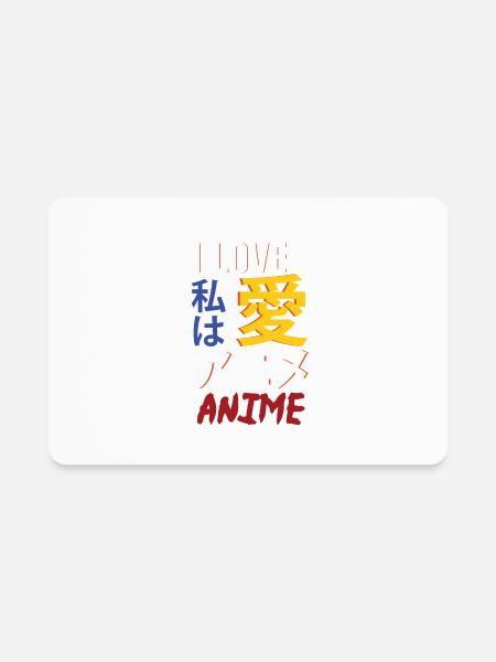 I Love Anime Kanji - Rectangle Magnet - white - Front