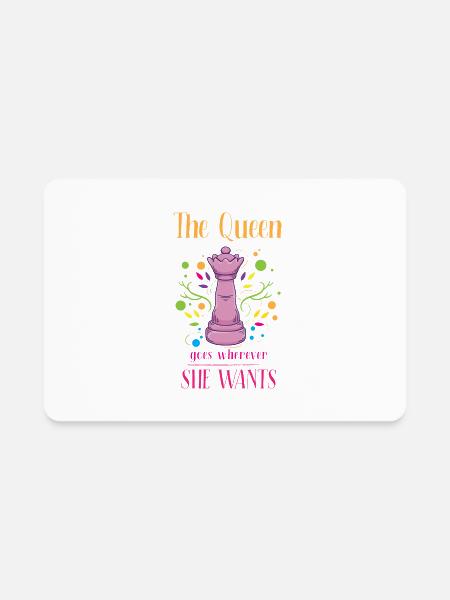 Chess Queen Chess Player - Rectangle Magnet - white - Front