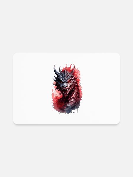 Dragon Red tatoo - Rectangle Magnet - white - Front