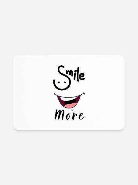 Smile More - Rectangle Magnet - white - Front