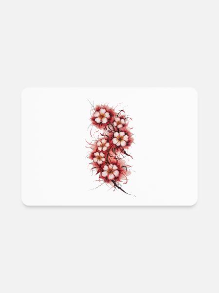 Sakura - Rectangle Magnet - white - Front