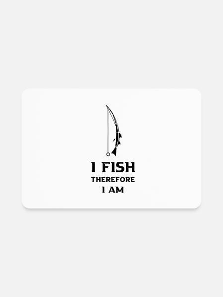 Sleek Minimalist Fishing Rod Design: "I Fish There - Rectangle Magnet - white - Front