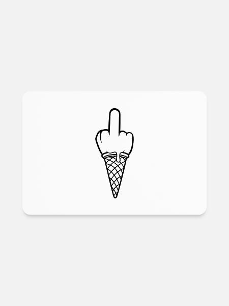 fuck you ice bullet wanker insult middle finger ic - Rectangle Magnet - white - Front