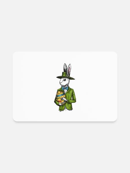 easter bunny - Rectangle Magnet - white - Front