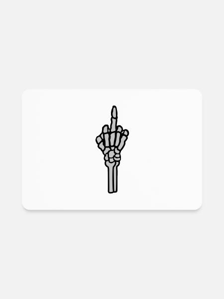 fuck you middle finger - Rectangle Magnet - white - Front