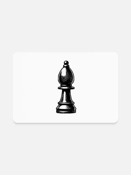 Chess Set Chess Piece Bishop - Rectangle Magnet - white - Front