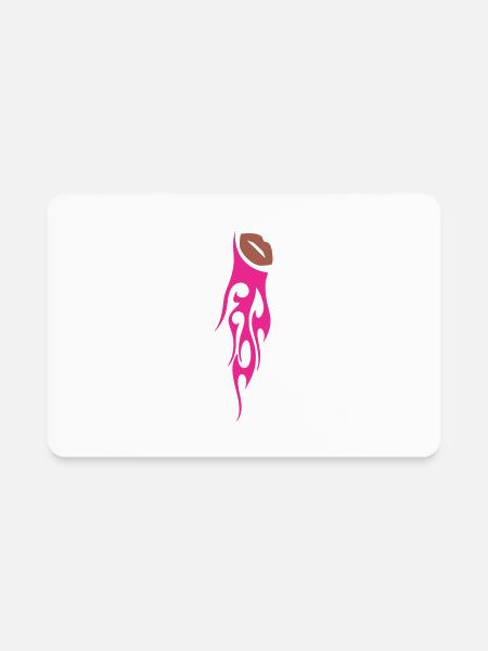 Tattoo Lips - Rectangle Magnet - white - Front