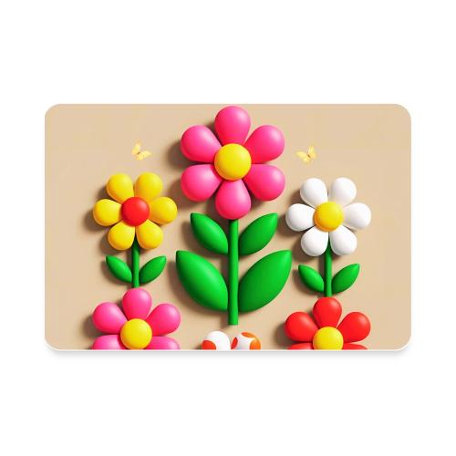 3D Flowers and Butterflies in Amber, Floral Design - Rectangle Magnet