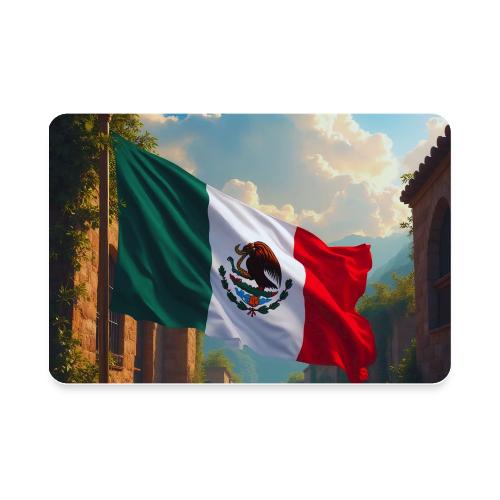 Mexican flag in Magical Town and Nature - Rectangle Magnet