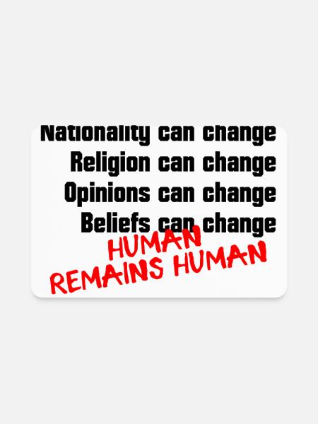 Human Remains Human - Rectangle Magnet - white - Front