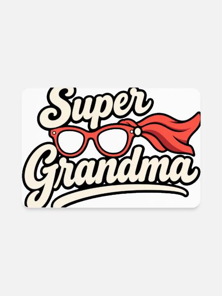 Super Grandma Cape Sunglasses - Rectangle Magnet - white - Front