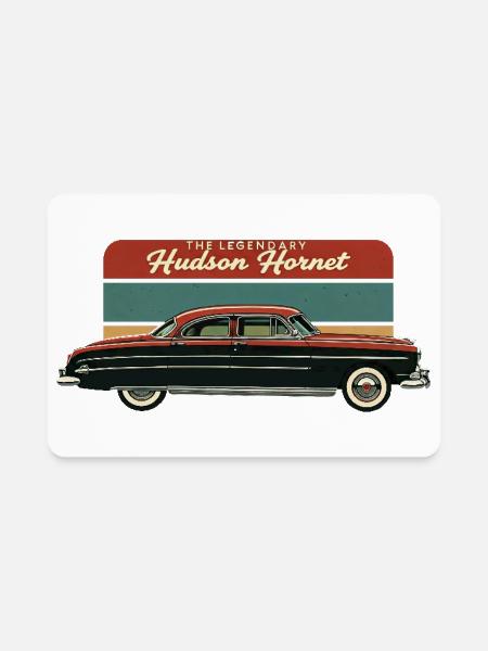 The Legendary Hudson Hornet: Vintage Car Art - Rectangle Magnet - white - Front