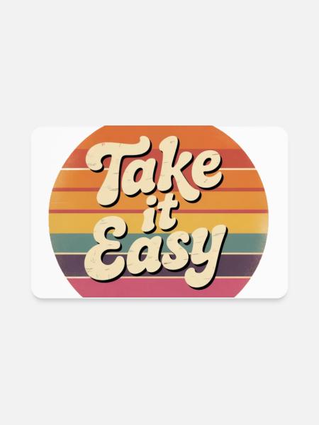 Take it easy - Rectangle Magnet - white - Front