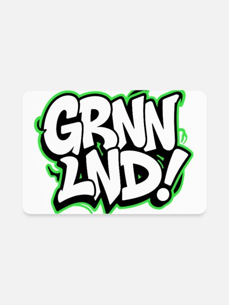 GRNNLND! Greenland Streetwear for Globetrotters - Rectangle Magnet - white - Front
