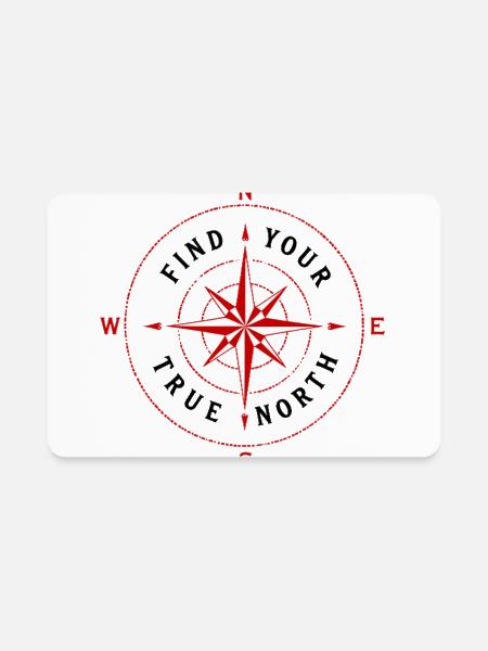 Find Your True North Compass Compass Rose Symbol - Rectangle Magnet - white - Front