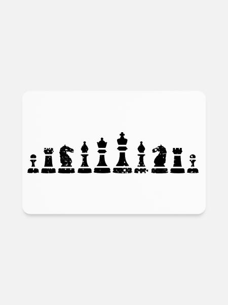 Chess Figures - Rectangle Magnet - white - Front
