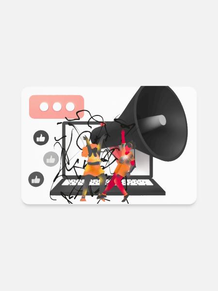 Digital Noise Chaos - Rectangle Magnet - white - Front
