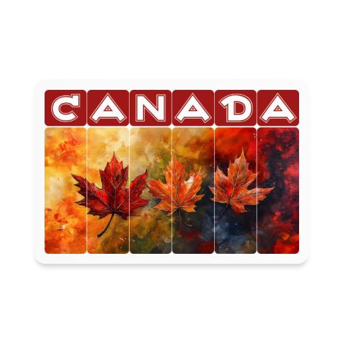 Painted Canada Leaves - Rectangle Magnet
