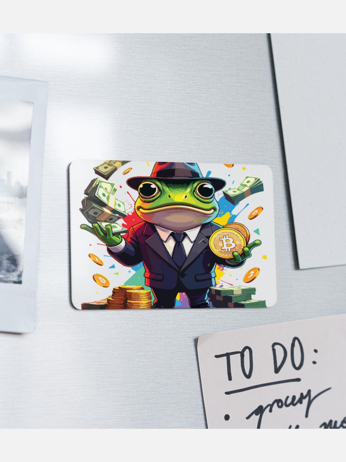 Crypto Frog Tycoon - Rectangle Magnet - white - Front