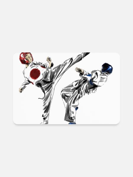 Crimson Taekwondo Duel - Rectangle Magnet - white - Front
