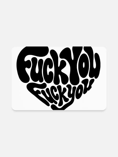 Fuck You Heart - Humor - Rectangle Magnet - white - Front