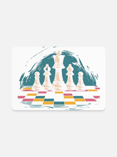 Chess Graphic - Rectangle Magnet - white - Front