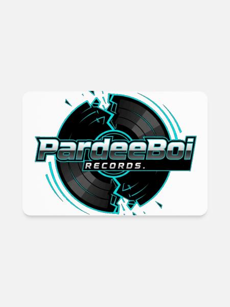 PardeeBoi Records Logo - Rectangle Magnet - white - Front