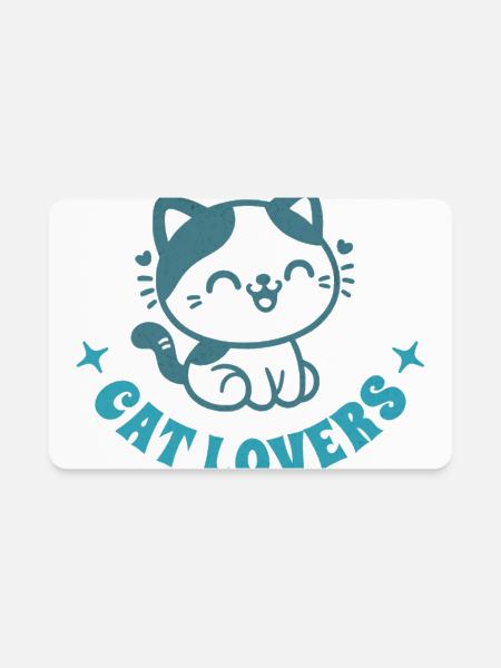 Cat Lovers Cute Design - Rectangle Magnet - white