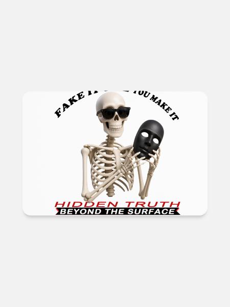 Funny Skeleton Unmasking - Rectangle Magnet - white - Front
