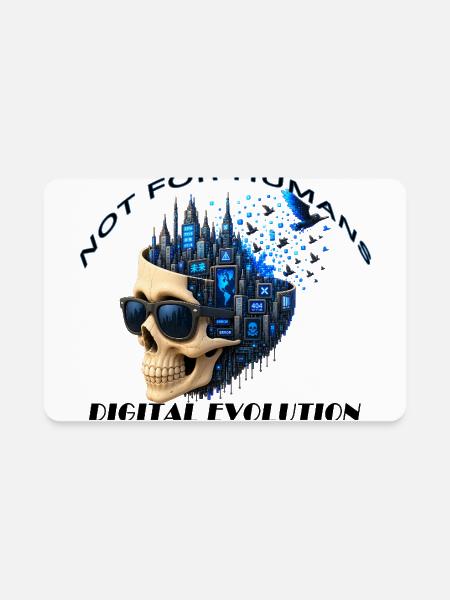 Digital Evolution Skeleton  - Rectangle Magnet - white - Front