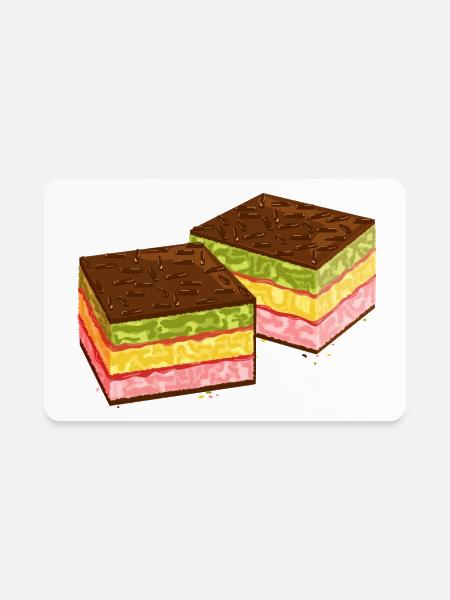 Italian Rainbow Cookies: Layered in Flavor - Rectangle Magnet - white - Front