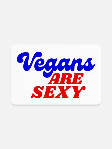 Vegans are Sexy in Red & Blue - Rectangle Magnet - white - Front