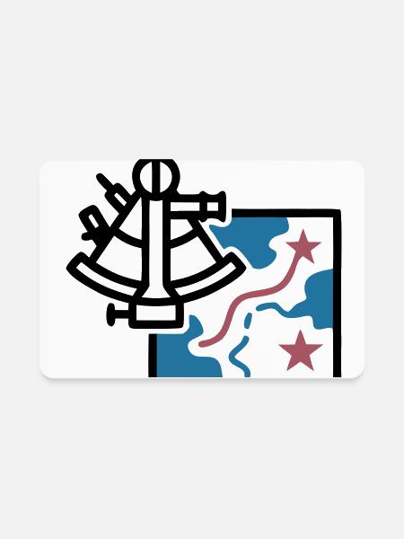 Sextant Navigation Map Vector - Rectangle Magnet - white - Front