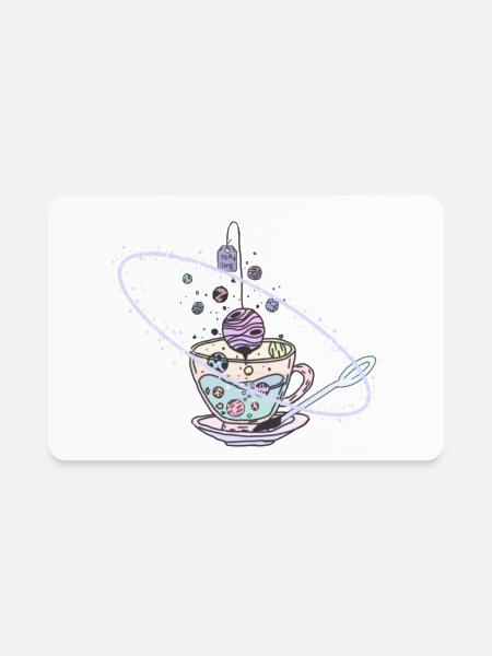 Space Sip - Rectangle Magnet - white - Front