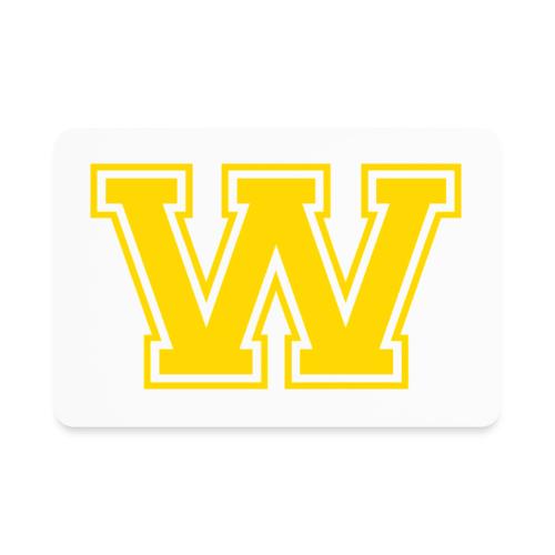Letter W – Capital Athletic Alphabet Monogram - Rectangle Magnet