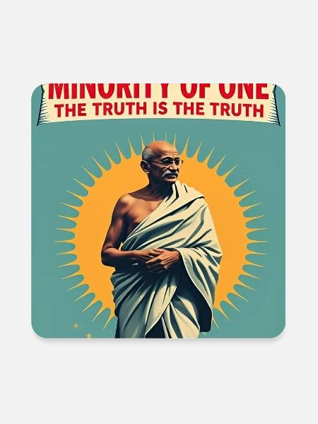 Gandhi - The Truth is the Truth - Square Magnet - white - Front