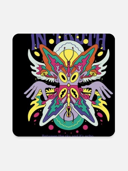 Vibrate In Truth Butterfly - Square Magnet - white - Front