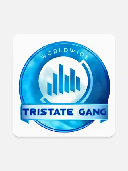 TriStateGang Blue Shield - Square Magnet - white - Front
