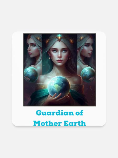 Guardian of Mother Earth - Square Magnet - white - Front