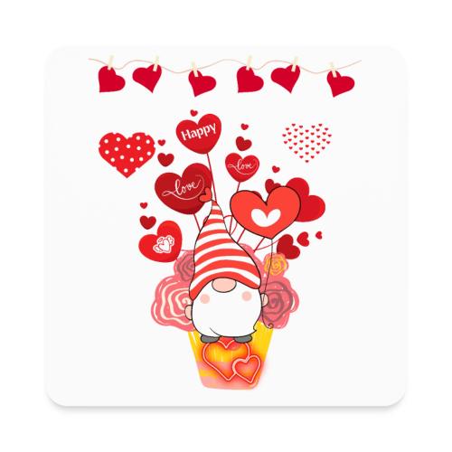 Design wrapped in love hearts, vibrating in love. - Square Magnet