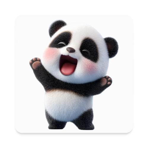 Happy Baby Panda Standing - Square Magnet
