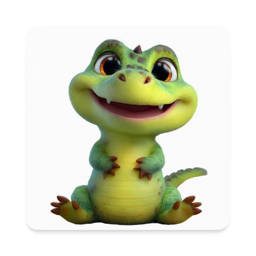 Playful Cartoon Baby Alligator - Square Magnet